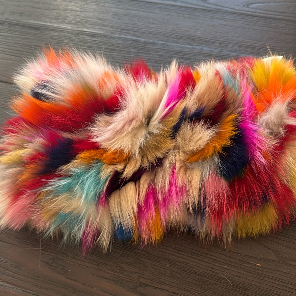 Fox fur circle scarf